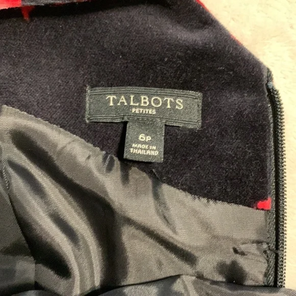❤️❤️❤️Talbots  Red and Black Velvet Dress - Picture 10 of 16